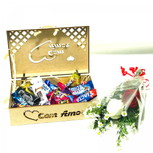 Baú de chocolate e rosas